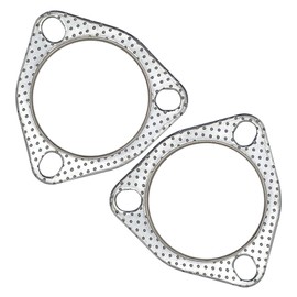 YGQ 2,5 Zoll Auspuff Dichtungen Auspuffdichtung, 3-Schrauben, 63,5 mm Flansch, Hochtemperatur-Graphit mit Feuerring, Ersatz, 2 Stück