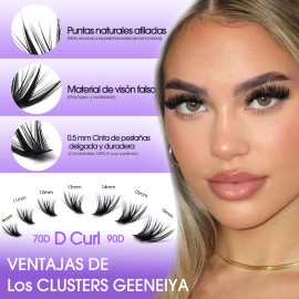 Pestañas Extensions Kit 252 Piezas 7090d Curvación D 9-16 Mm