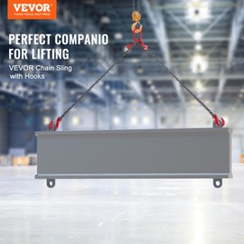 VEVOR Chain Sling, 3/8 inch x 6 ft Lifting Chains with Hooks, G80 Engine Chain Hoist Lifts, 11000 lbs/5 Ton Lifting Sling Chains for Engine Hoist, Engine Lift Chain with 2 Leg Grab Hooks and Adjusters