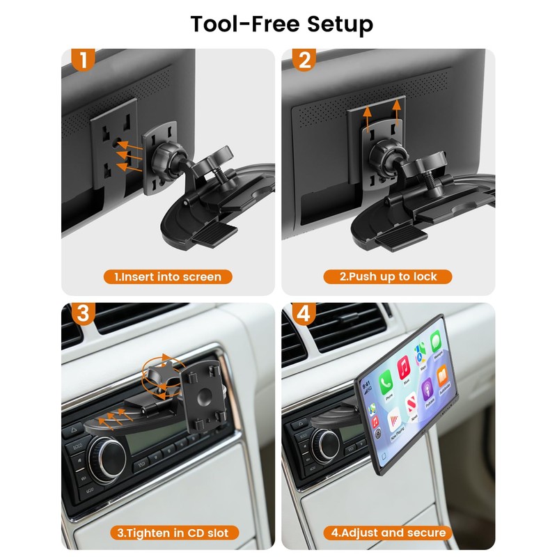 OHLPRO CD Mount for CarPlay Screen 16mm Ball Adapter, 360°