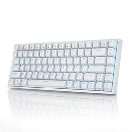 RK ROYAL KLUDGE- Teclado mecánico inalámbrico RK84 con retroiluminación Azul, 75% de Modo Triple, BT5.0/2.4G/USBC, Intercambiable en Caliente, 84 Teclas