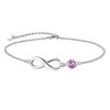 Suplight 925 Stelring Silver Infinity Anklet with Moonstone, Crystal Anklet