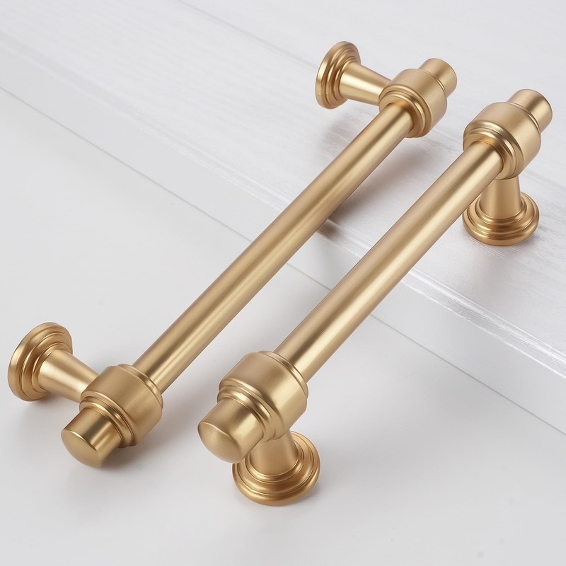 POVEFONK 10 Pack 5 inch Champagne Bronze Kitchen Cabinet Handles