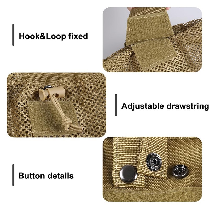 Tactical Molle Dump Pouch, Foldable Dump Bag, Mesh Drawstring Utility