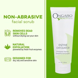 Ongaro Beauty Organic Face Scrub - Natural Exfoliating Face Wash & Enzyme Peel for Sensitive Skin - Facial Scrub Exfoliator for Women & Men - Clear Acne & Unclog Pores - Smooths & Brightens - 4 FL OZ | Ongaro Beauty