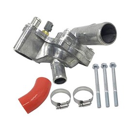 Aluminum Engine Coolant Thermostat Housing Assembly - Compatible with 2005-2010 Ford Mustang 4.0L V6 (Vehicles with 1 Sensor)