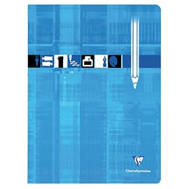 Clairefontaine - Ref 3390C - Staplebound Spine Drawing Book (12 Sheets) - 24 x 32cm in Size, Plain Rulings, 125gsm Ultra White Drawing Paper - Random Colour Cover