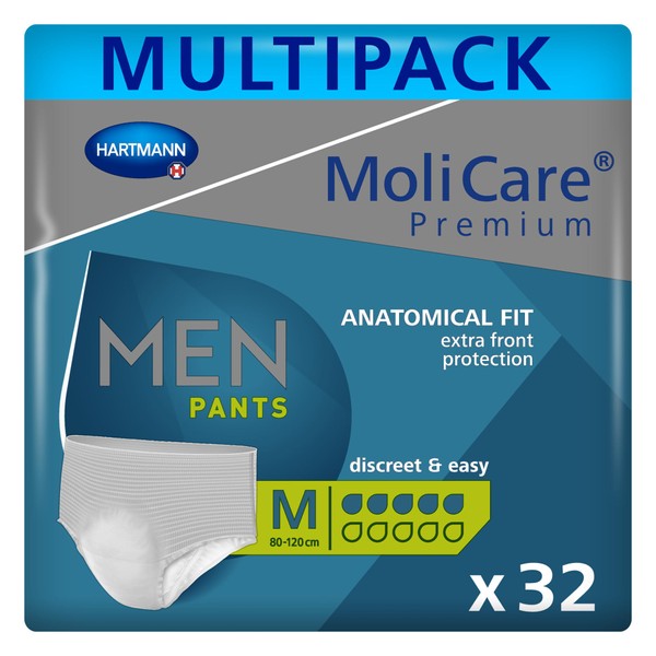 MoliCare Premium Men Pants Discreet Use for Incontinence Especially for Men 5 Drops Size M 4 x 8 Pieces