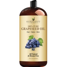 Handcraft Blends Grapeseed Oil - Cold-Pressed 28 Fl Oz - 100% Pure and Natural - Premium Grade Carrier Oil for Skin and Hair - Hair and Body - Massage - Hexane-Free