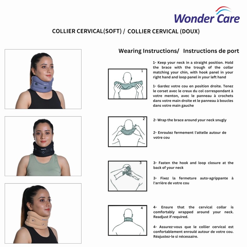 Wonder Care Soft Cervical Collar Adjustable Collar Neck Support Brace