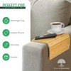 Bamboo Sofa Arm Tray Foldable Wooden Armrest Couch Organiser for