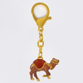 [YISHUI] （イスイ） キーホルダー 風水 キーチェーン 駱駝 お守り プレゼント 金運グッズ ビジネス 動物 装飾小物 レッド