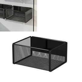 Spice Rack, No Drilling, Magnetic, Standing, Space-Saving, Fridge Spice Organiser, Fridge Magnetic Shelf, Kitchen Organiser Kitchen Shelf for Spices Bottle, Load Capacity 7.5 kg, Black, 16 x 12 x 8 cm