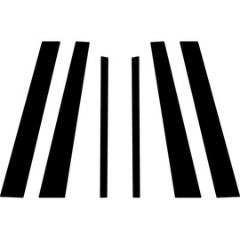 Rvinyl Pillar Post Pre Cut Window Trim Kits in Matte Black Compatible with Ford Crown Victoria 1992-2011 - Adhesive Backs