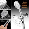 AquaSpa 6-inch Rain Shower Head/Handheld Combo. Convenient Push-Button Flow Control