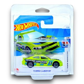 Hot Wheels '15 Dodge Charger SRT (Lime Green & Black) 1/10 HW First Response - 2024-7/250 (Short Card) - COMES IN A GENUINE KLAS CAR KEEPER PROTECTOR CASE - HTC87