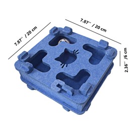 IUHKBH Cat Puzzle Toy, Soft Felt Intelligence Mind Game Track Balls Interactive Kitten Toy Puzzle Box for Indoor Cats, Easy to Assemble [Blue]