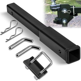 MorningRo 18 inch Hitch Extender Trailer Hitch Extension with Anti Rattle Tightener Rack for 2 Inch Receiver Tube Extender Receiver for Trailer Truck Cargo Carriers