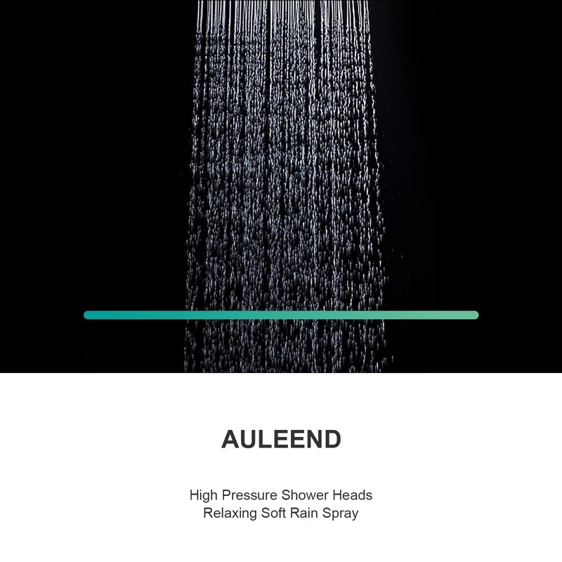 AULEEND，high pressure shower heads，with Anti-Clog Rubber Jets - 360° Rotation