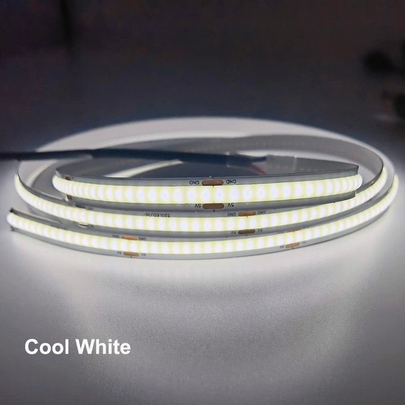 3.28ft 1M 320 LEDs COB LED Strip Lights USB Powered,