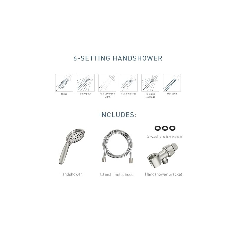 Moen Attune Shower Head with Handheld Sprayer, 6 Handheld Shower