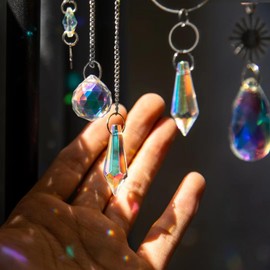 Luzoybo Pack of 240 DIY Sun Catchers Making Kits for Adults, Crystal Suncatchers Kit with Colourful Prism Pearl Rainbow Maker for Windows, Hanging, Indoor, Outdoor, Garden Decor (Silver)