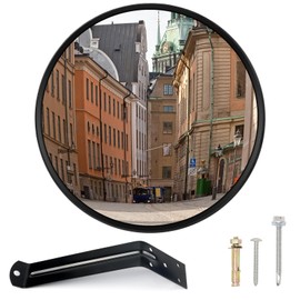 Yeatruojeet 12 inch Acrylic adjustable traffic convex mirror, outdoor road safety wide-angle mirror, suitable for parking lots, lanes, warehouses and other places