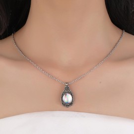 Moonstone Necklace for Women Vintage Moon Stone Necklaces Gift for Her Gemstone Necklace Moonstone Pendant Moonstone Gem Necklace