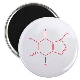 CafePress The Caffeine Molecule Magnet 2.25" Round Magnet, Refrigerator Magnet