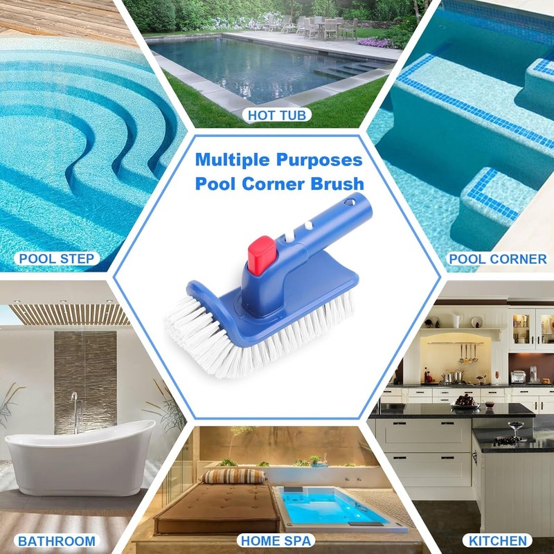 Liyquint Upgraded Aluminum Pool Brush Head – Heavy Duty Scrub
