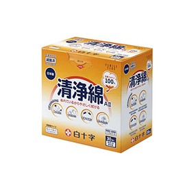 White Cross Made in Japan, Purified Cotton, 1 Piece x 30 Packets, Individually Packaged, Quasi-Drug