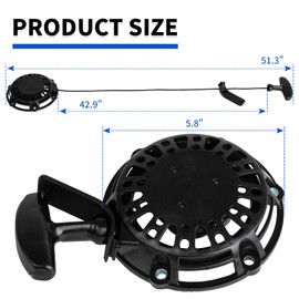 CLSR2U 100075051-0001 Recoil Starter Assembly GT-148 Pull Start, 636996002 Replacement for Cham pion 2500W Inverter Dual Fuel Generator #201122, Compatible with Ryobi RYi2300BTA RYi2300 RYi2300BT