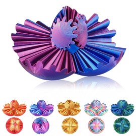 Gear Ball, 3D Printed Gear Sphere Fidget Toy, Sensory Stress Relief Ball for Kids and Adults, ADHD Autism Desk Toy Stocking Stuffer Unique Fun Office White Elephant Gift (Deep Purple, 3.15inches)