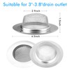 2Pcs Kitchen Sink Strainer, Stainless Steel Mesh Sink Drain Cover,