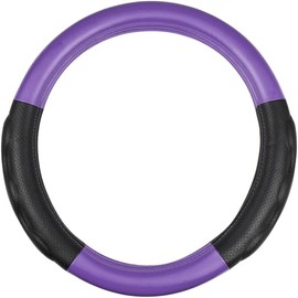 GG Grand General 54071 18 inches Deluxe Plus Steering Wheel Cover Full Purple with Black Comfort Pad