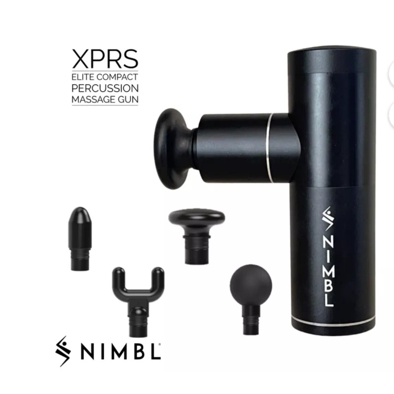 NIMBL Fabric percussion massager gun kit with 4 speeds, includes