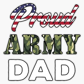 HOF Trading Patriotic Proud Us Army Dad Merch Vinyl Sticker Waterproof Decal Laptop Wall Window Bumper Sticker 5"