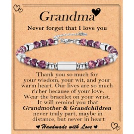 Grandma Mothers Day Gifts for Grandma Grandmother, Christmas Valentines Day Easter Birthday Gifts Stocking Easter Basket Stuffers Beaded Bracelet Jewelry Gifts for Grandma Nana Mimi Grammy Gigi Women