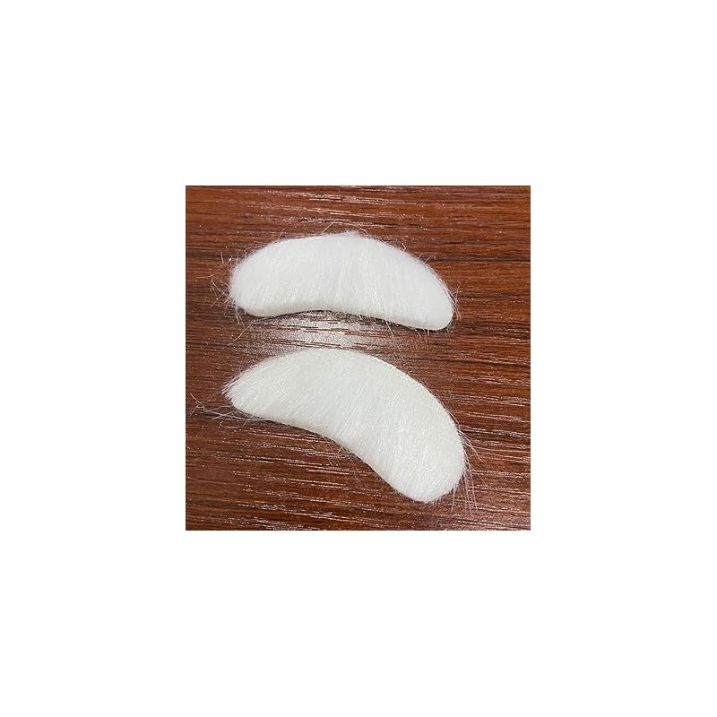 2Pcs Self-Adhesive White Santa Claus Costume Eyebrows, Bushy False Facial