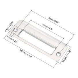 sourcing map Door Strike Plate, 107mm x 38.5mm 201 Stainless Steel Latch Deadbolt Strike Plate for Door Frame Door Jamb, Silver