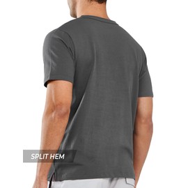 NORTHYARD Men's Henley Shirts Casual Short Sleeve Heavy Cotton T-Shirts Solid Basic Summer Tee Tops Darkgrey 2XL