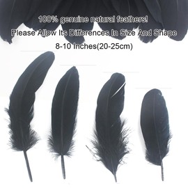 chaojukj 15-20cm 50 PCS Black Feathers Natural Goose Feathers for DIY Wedding Decorations Angel Wings & Fairy Crafts