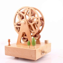 Solid Wooden Music Box Wood Music Boxes Merry-go-round Musical Box Christmas Birthday Gifts for Kids Baby Toddle FERRIS WHEEL Design