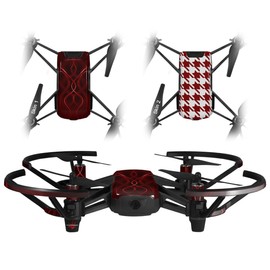 Skin Decal Wrap 2 Pack for DJI Ryze Tello Drone Abstract 01 Red Drone NOT Included