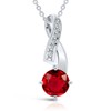 Planetys - Rhodium Plated 925 Sterling Silver Ruby Natural Ruby