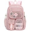 Cuayxox Light Pink Mesh Backpack for Girls Boys, Heavy Duty