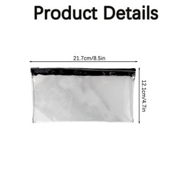 QQDBT 2 PCS Clear Pencil Case for Exams, Transparent Pencil Case, Pencil Case Clear PVC with Zipper for Usage in School Exams Office Home and Travel, Clear Exam Plastic Pencil Case