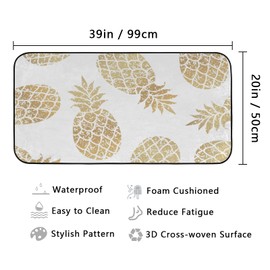 Kitchen Rug 39 X 20 Inch, Pineapple Bath Mat Bathroom Rugs Door Floor Runner Rug, Indoor Entryway Hallway Doormat Farmhouse Non-Slip Soft Machine Washable Absorbent Bathtub Shower Carpet