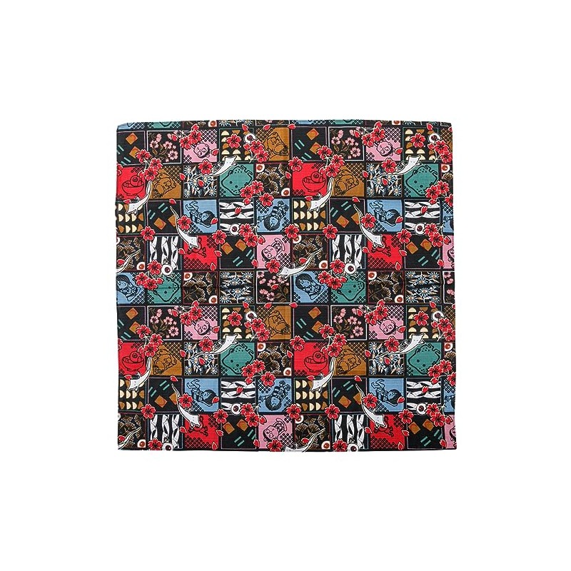 Gegege no Kitarou Lunch Cloth, Japanese Pattern, Black