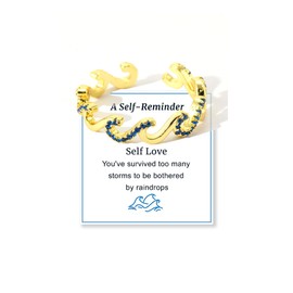High And Low Wave Rings for Women Adjustable Self Reminder Ring Gold/Silver Self Love Inspirational Ocean Wave Jewelry for Sister Best Friend Daughter (Wave Ring Gold)